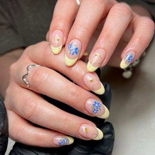 1-A Sweet Bee-Inspired French Manicure
