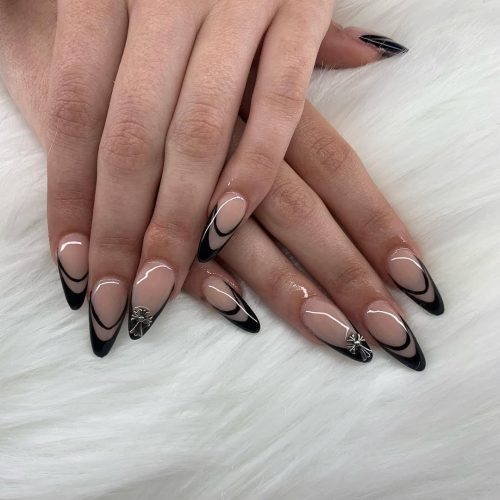 10-Black French Tip with a Twist