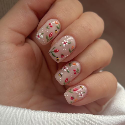 13-Cherry Blossom and Bee Charm