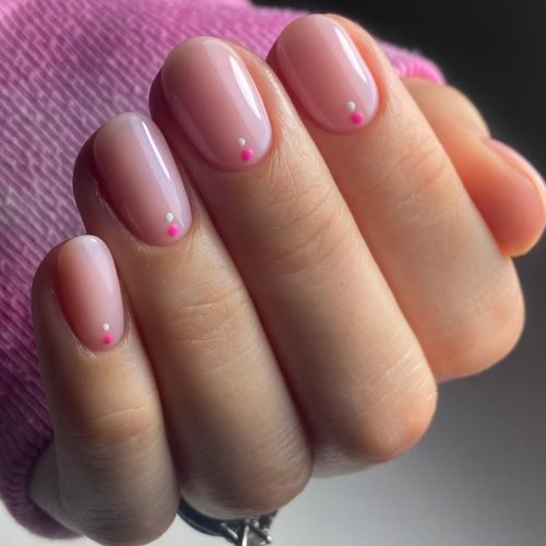 15-Pink Dots on a Soft Nude Base