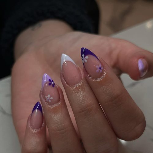 17-Purple Petal French Tips