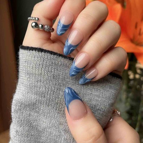 25-3D Blue French Tips