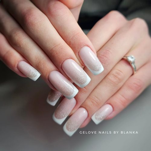 3-Sparkling Gradient French Manicure