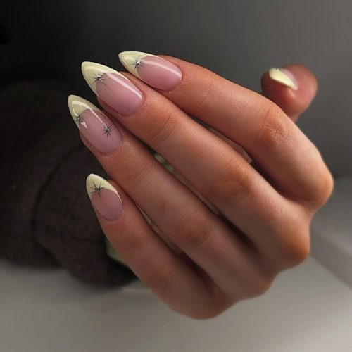 4-Starry Yellow French Manicure