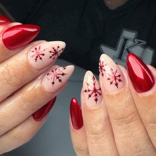 8-Red Snowflake Sparkle
